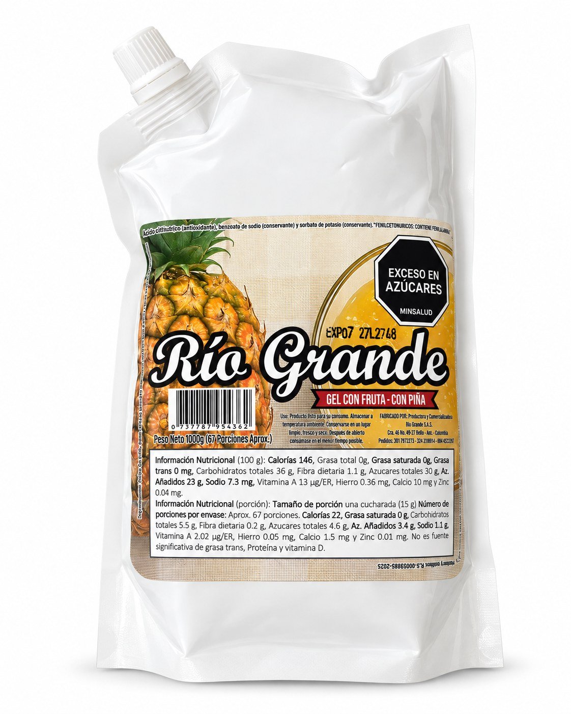 Pouch profesional Salsa Aderezo de Piña Río Grande para restaurantes