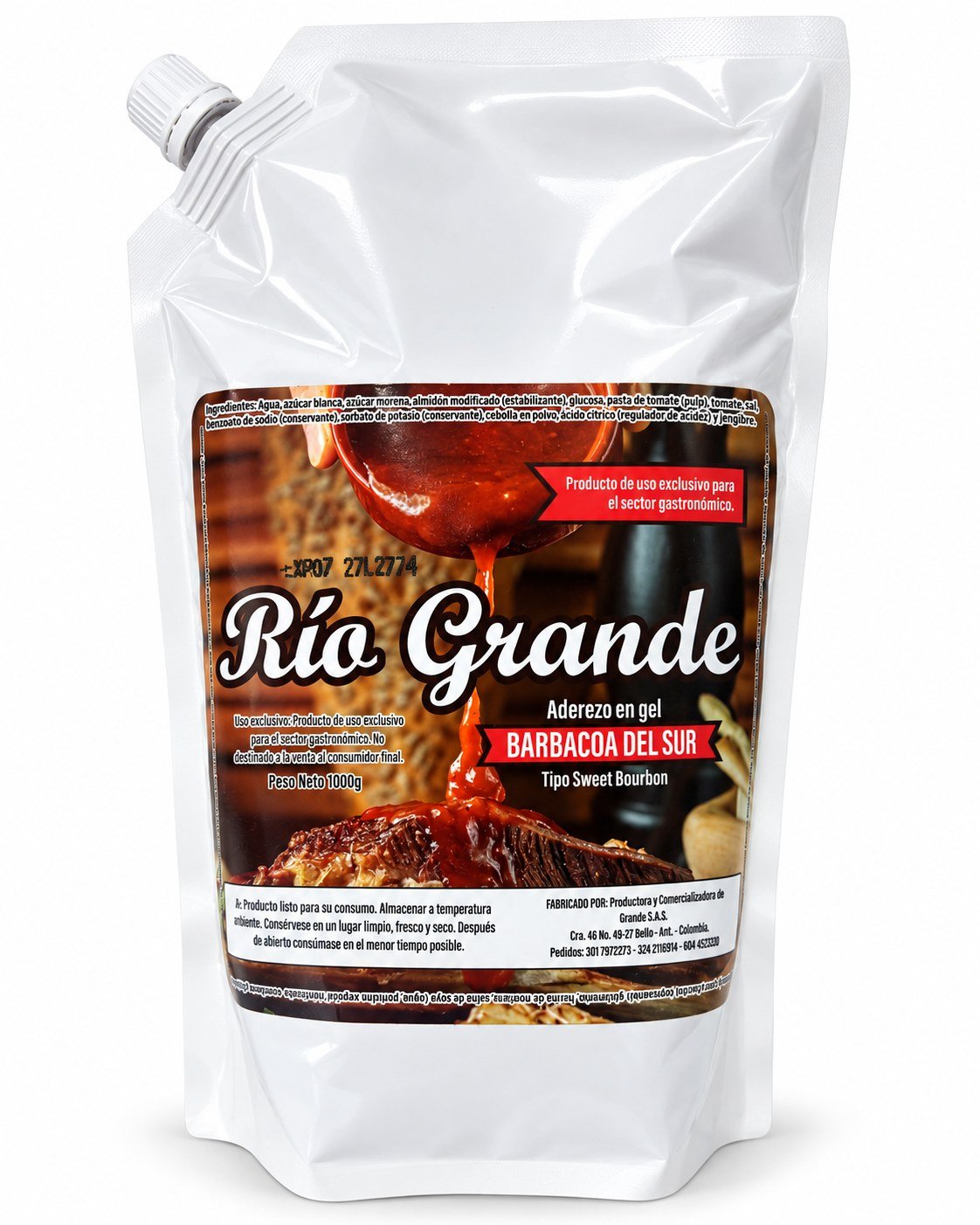 Pouch profesional Salsa Barbacoa del Sur – Sweet Bourbon Río Grande para restaurantes