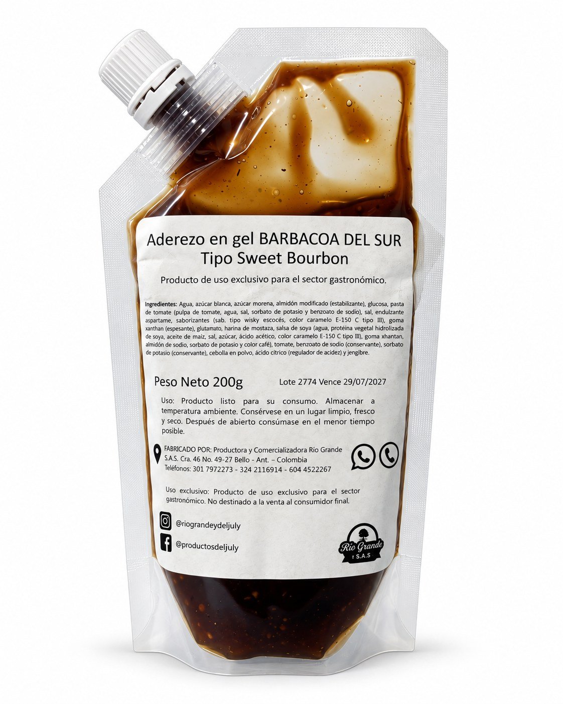 Salsa Barbacoa del Sur – Sweet Bourbon Río Grande presentación 200 g