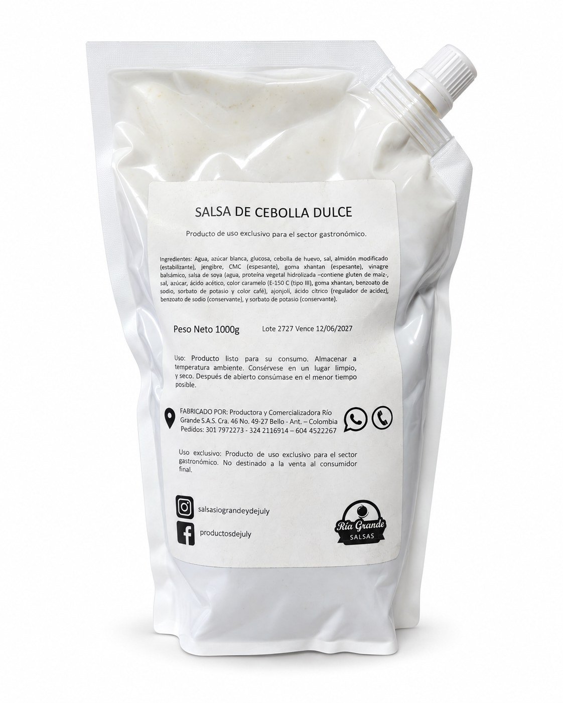 Pouch profesional Salsa Cebolla Dulce Río Grande para restaurantes
