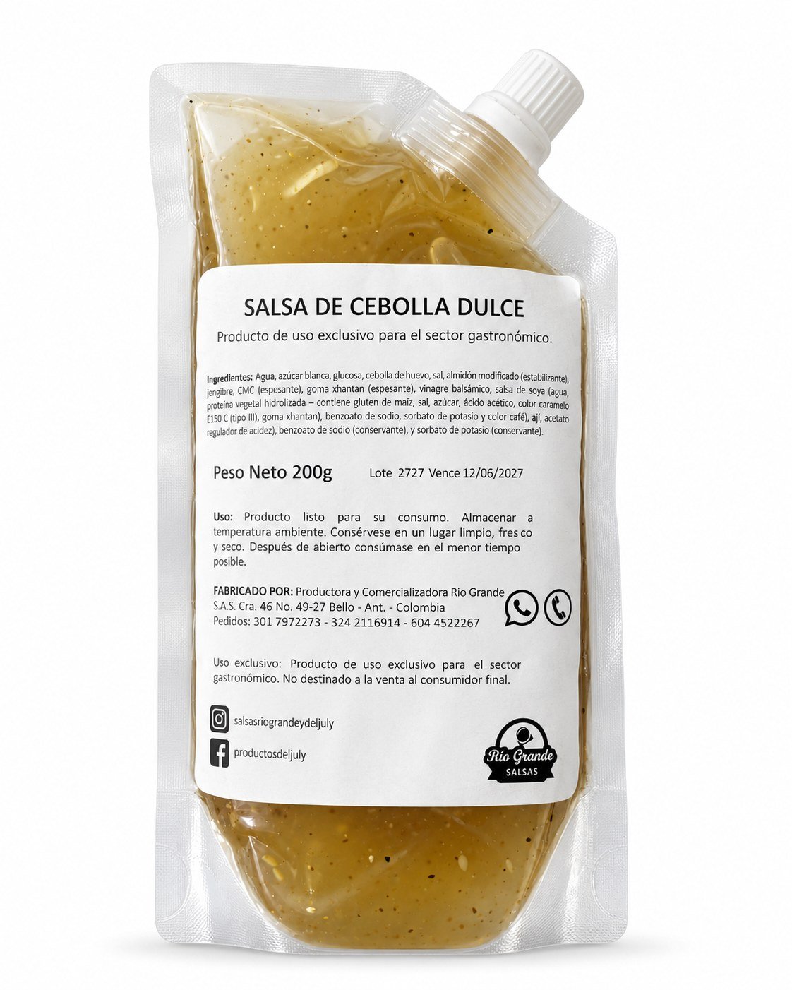 Salsa Cebolla Dulce Río Grande presentación 200 g