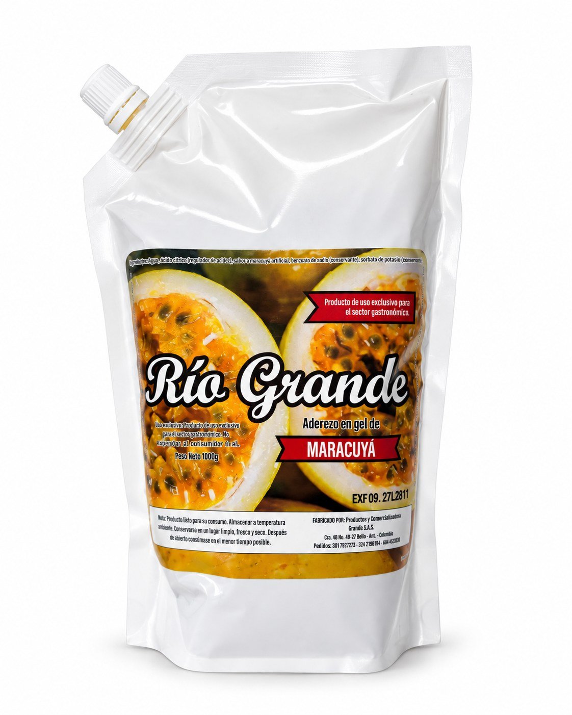 Pouch profesional Salsa Maracuyá Dulce Río Grande para restaurantes