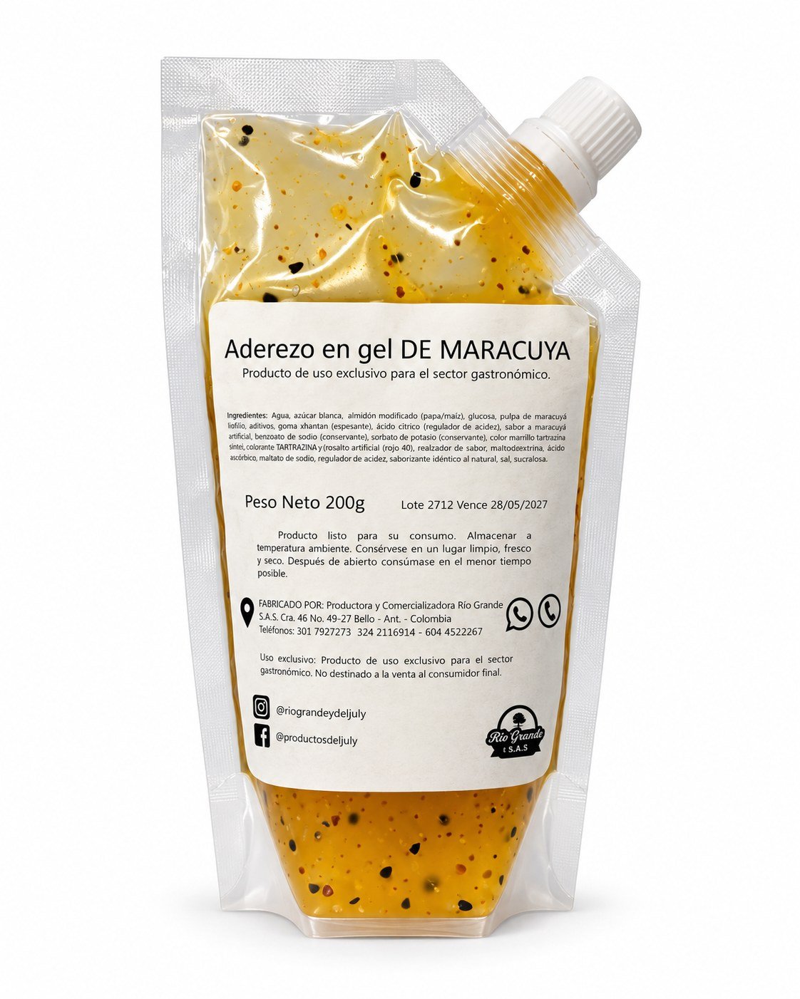 Salsa Maracuyá Dulce Río Grande presentación 200 g