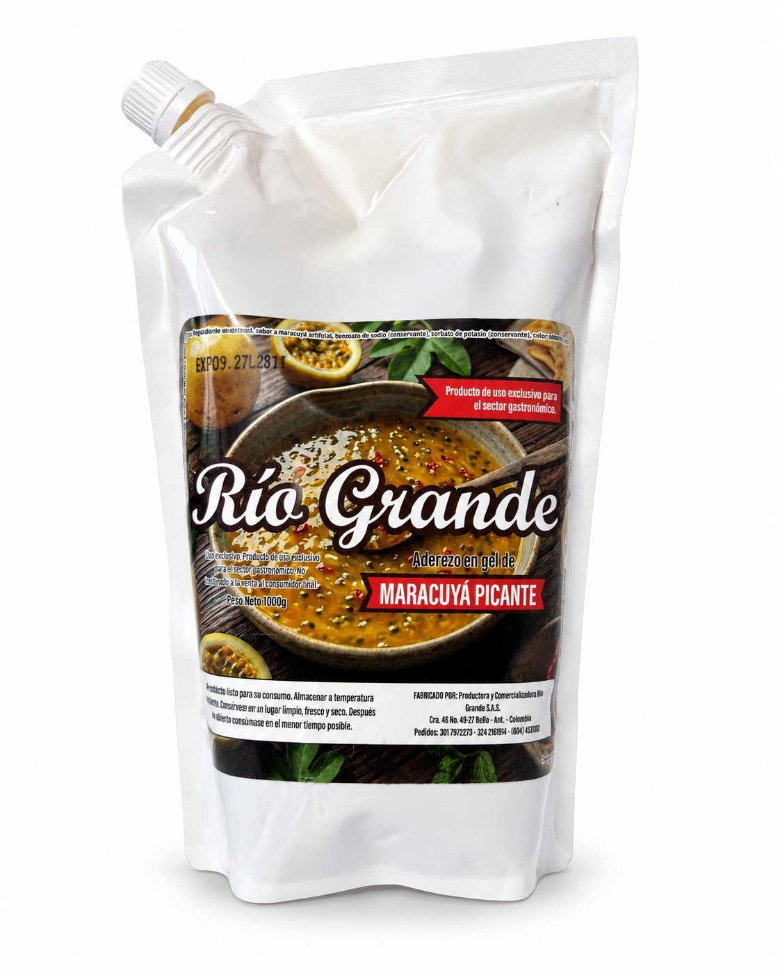 Pouch profesional Salsa Maracuyá Picante Río Grande para restaurantes