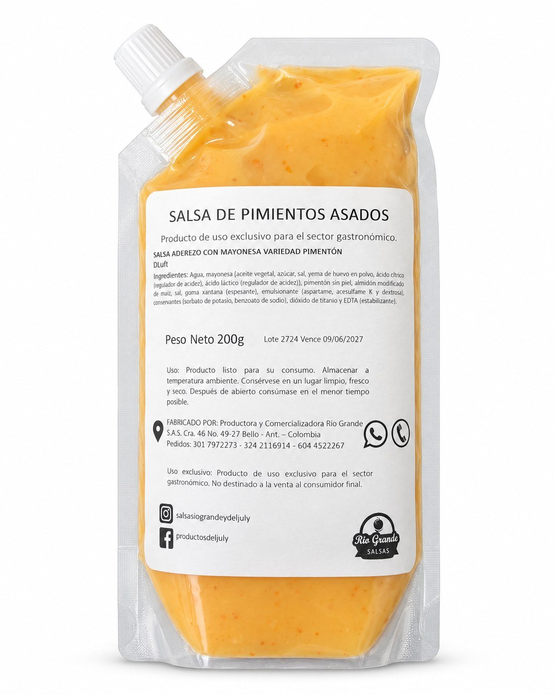 Salsa Salsa de Pimentón Río Grande presentación 200 g